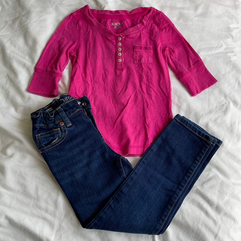 Cherokee jeans and shirt set
